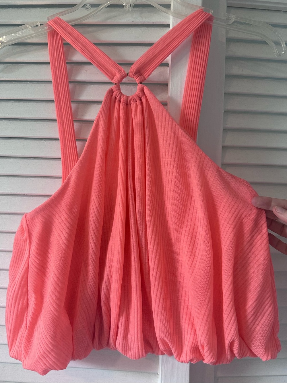 Free People Coral Peach Cropped Flowy Tank Size XS